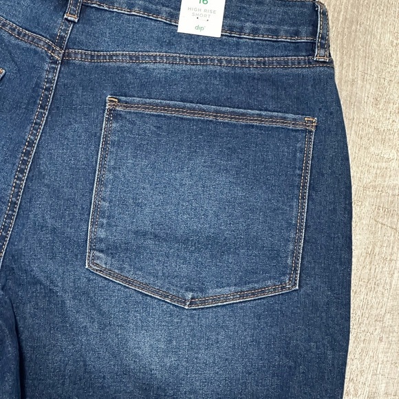 Women's Dip 16 XL 1X Denim Jeans Shorts Navy Blue High Rise Cut Offs Hem NWT - Picture 6 of 10